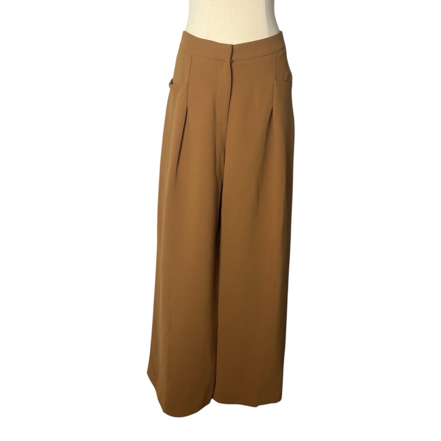 Veronika Maine Pants Size AU 12/ US 8 Wide Leg Tanned Camel Brown Corporate
