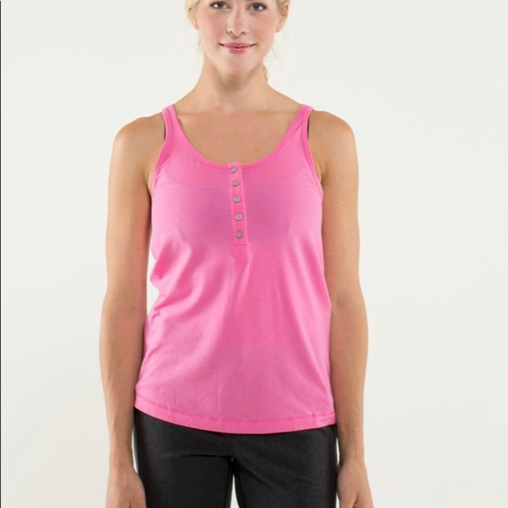 Lululemon Heart Opener Tank pink button down light weight workout retro y2k