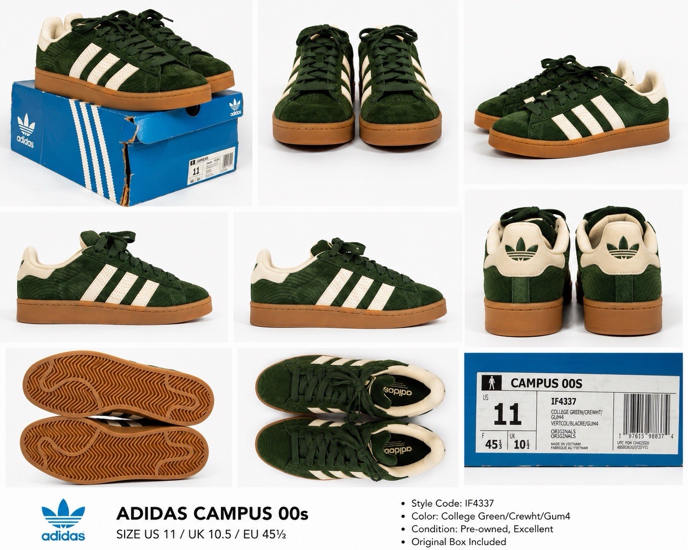 adidas Campus 00s Men’s Sneakers Size 11