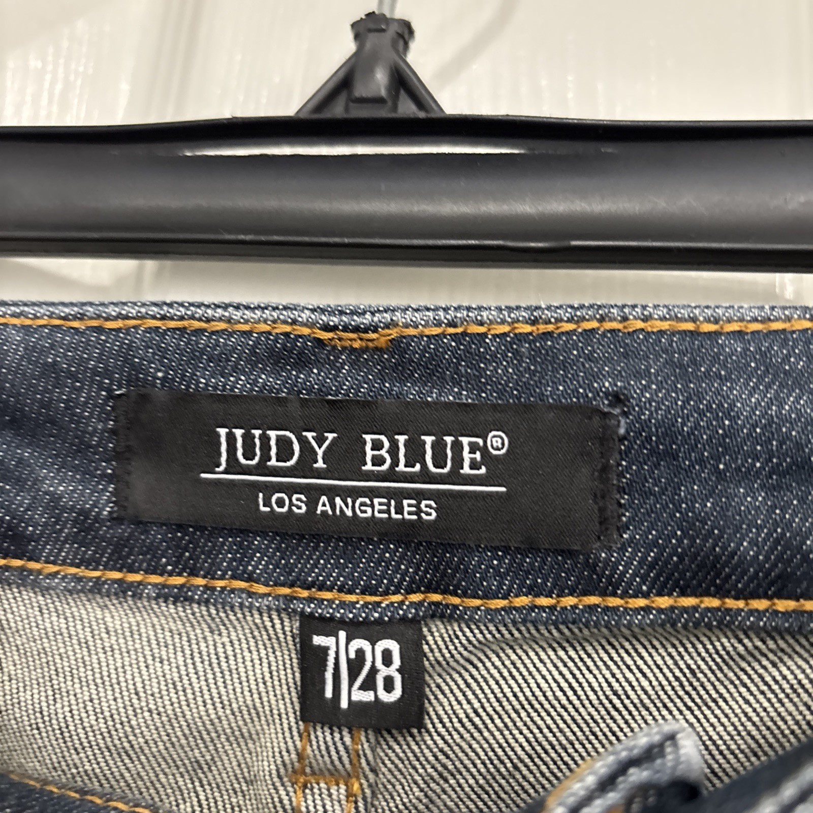 Judy Blue Distressed Jeans Women’s Blue Denim Dark Wash Wide Leg Pockets 7 / 28
