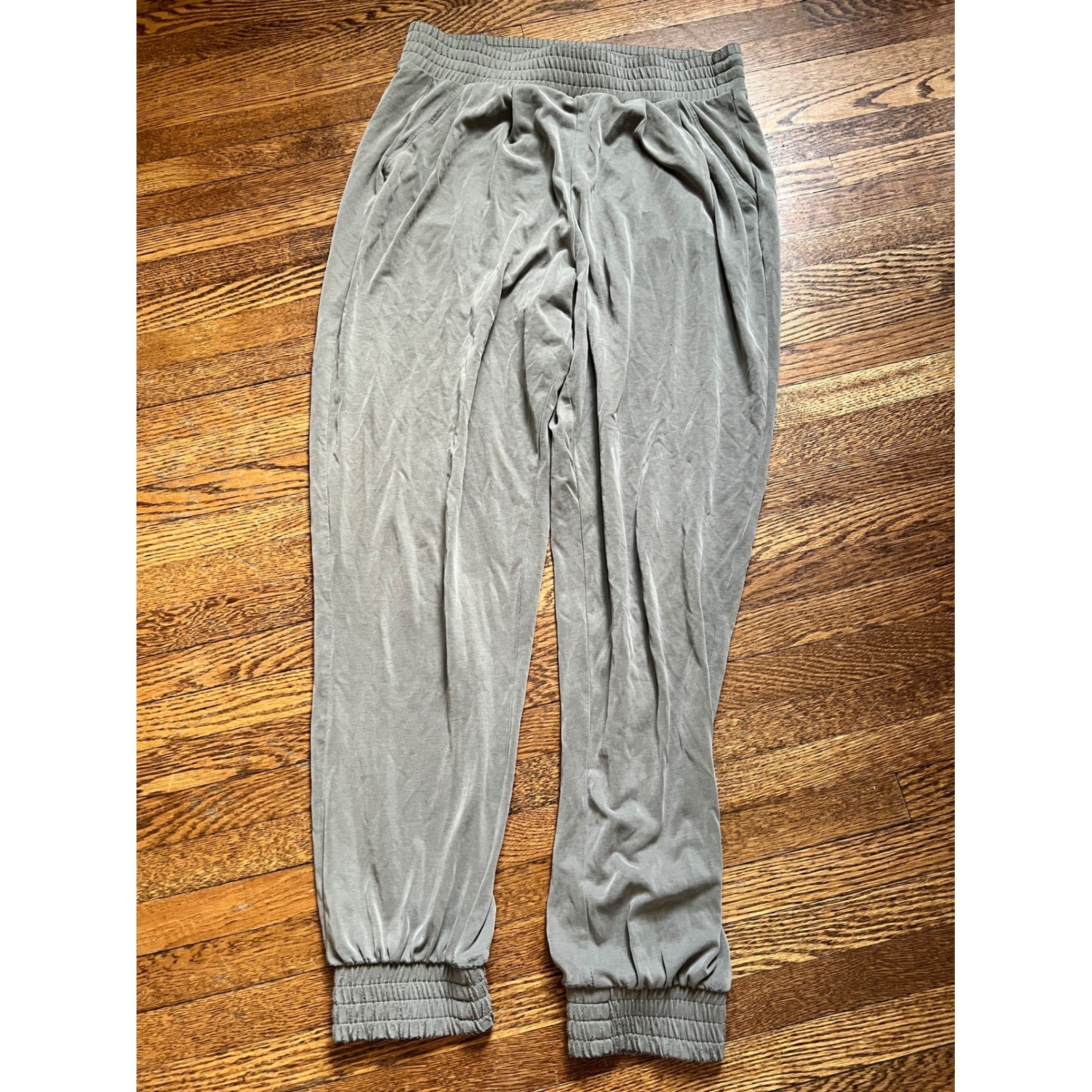 Express Womens Olive Green Modal Blend Smocked Waist Jogger Pants S