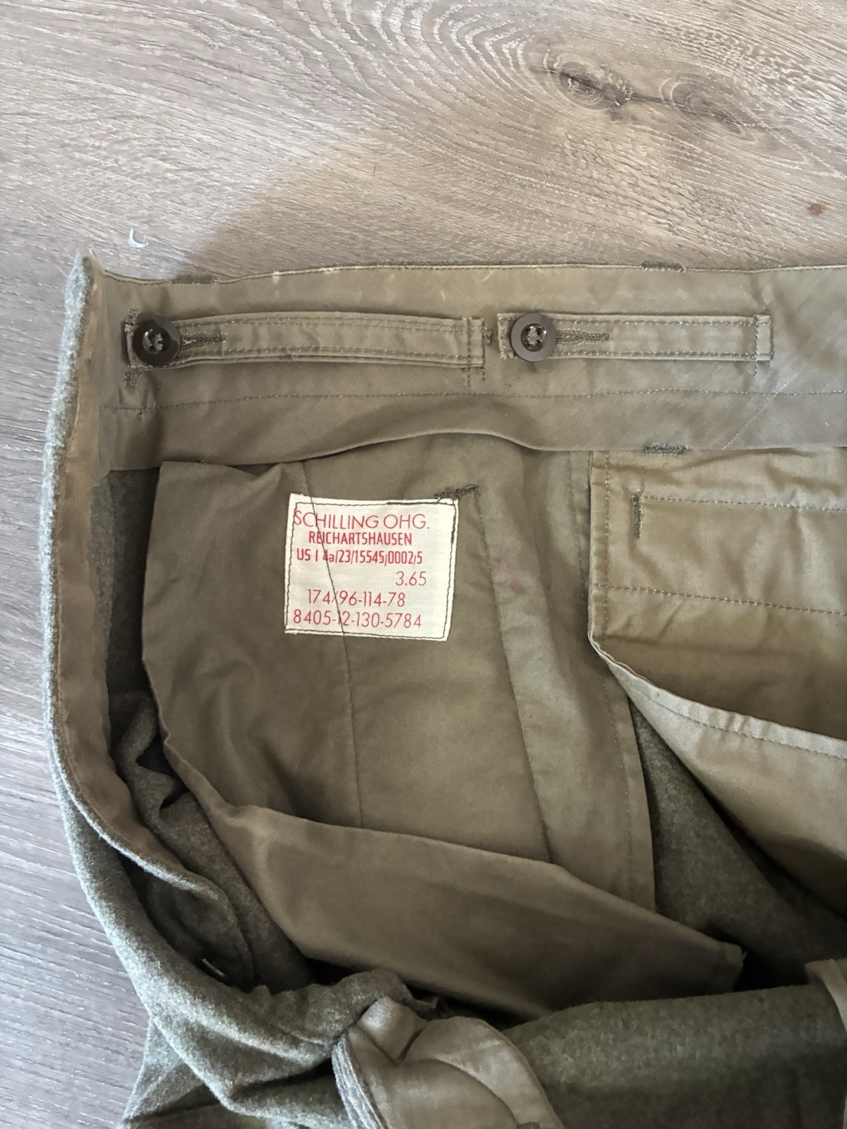 Vtg 60s Schilling OHG German Military Pants Mens 5 10 Wool 100% Army Field Cargo