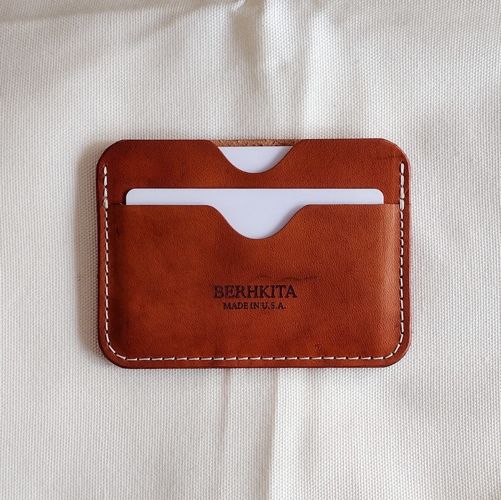 handmade 100% real leather card holder veg tan