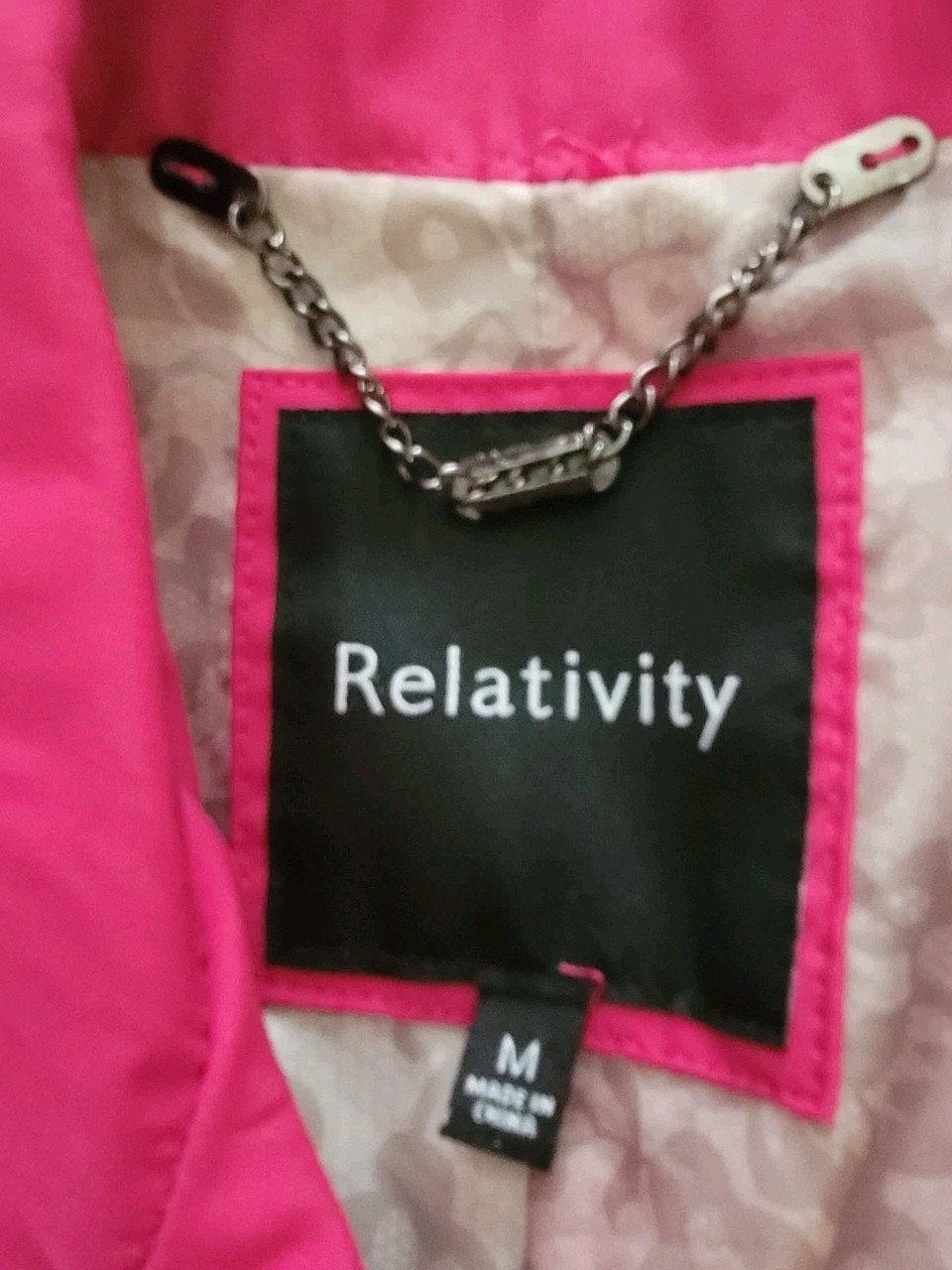 Relativity Trench Coat Women’s M Raspberry Pink Lined Spring Jacket Rain Coat