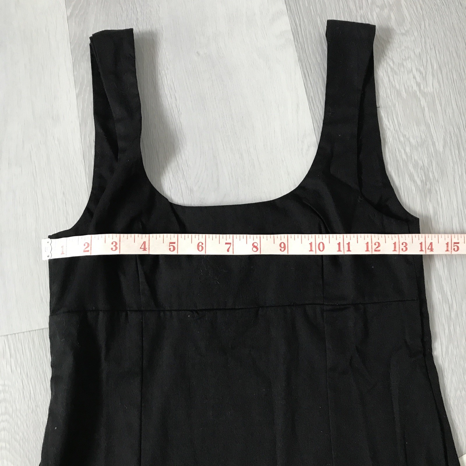 Structured Womens Tank Top Small Black Poplin Scooped Neck Side Zip NWt