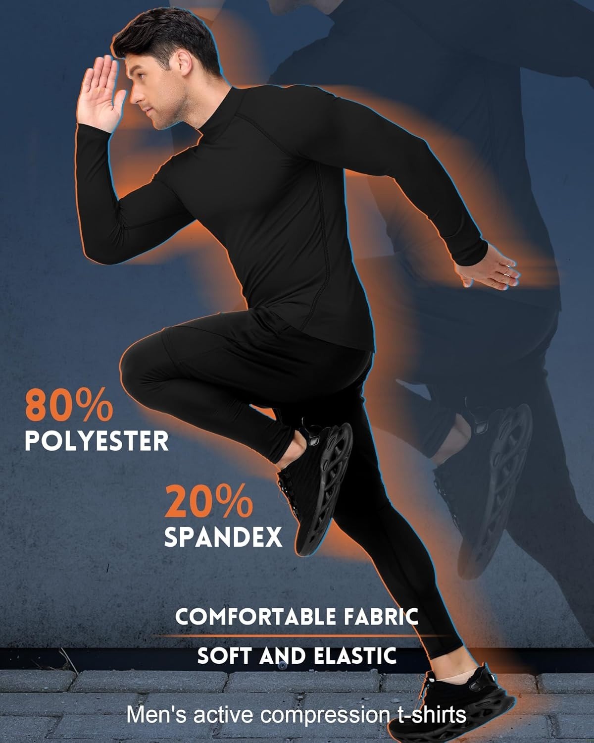Compression Shirt Long Sleeve Thermal Undershirt Sports Base Layer for Men Woman
