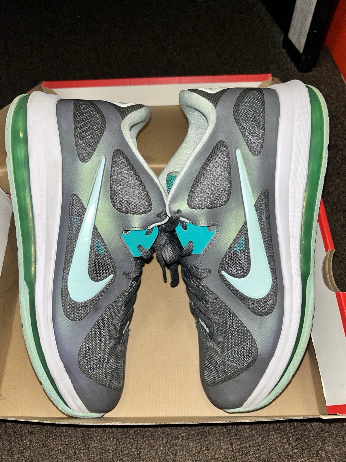 Nike LeBron 9 IX Low Easter Dark Grey/Mint/Candy/Cool Grey Men’s Size 12
