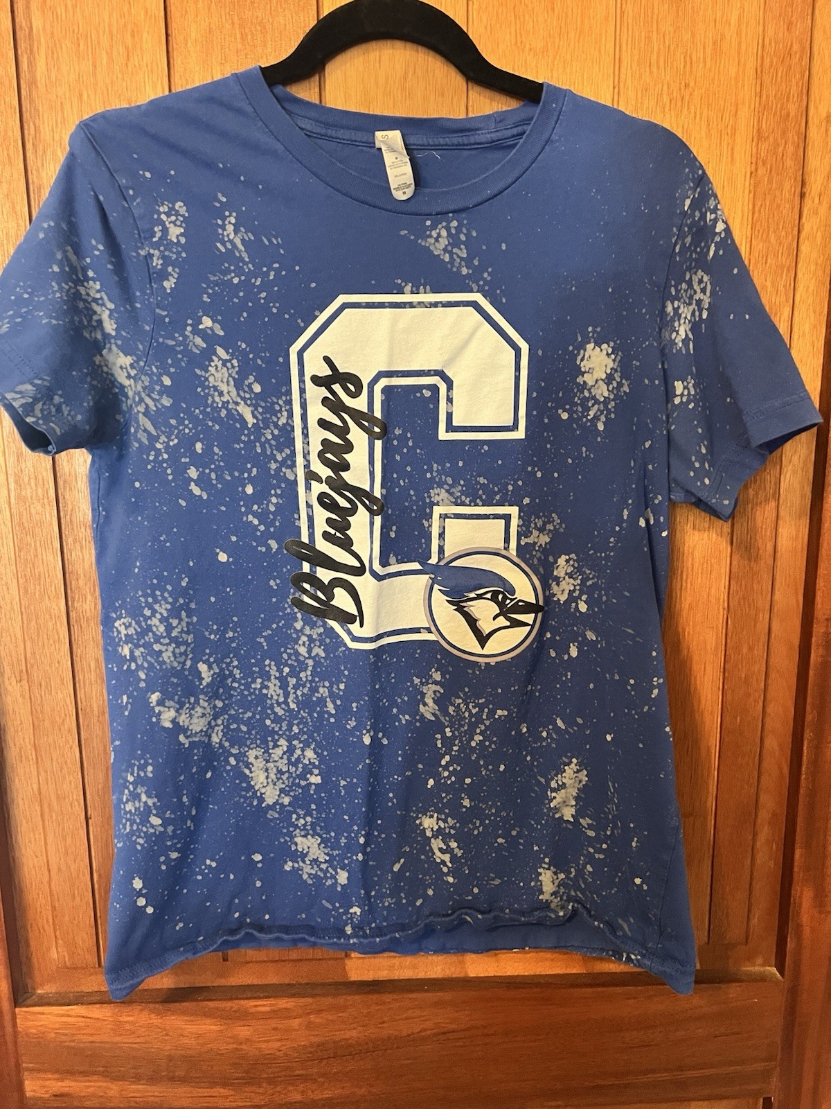 Womens Blue Bleached Bluejays T Shirt Size Medium