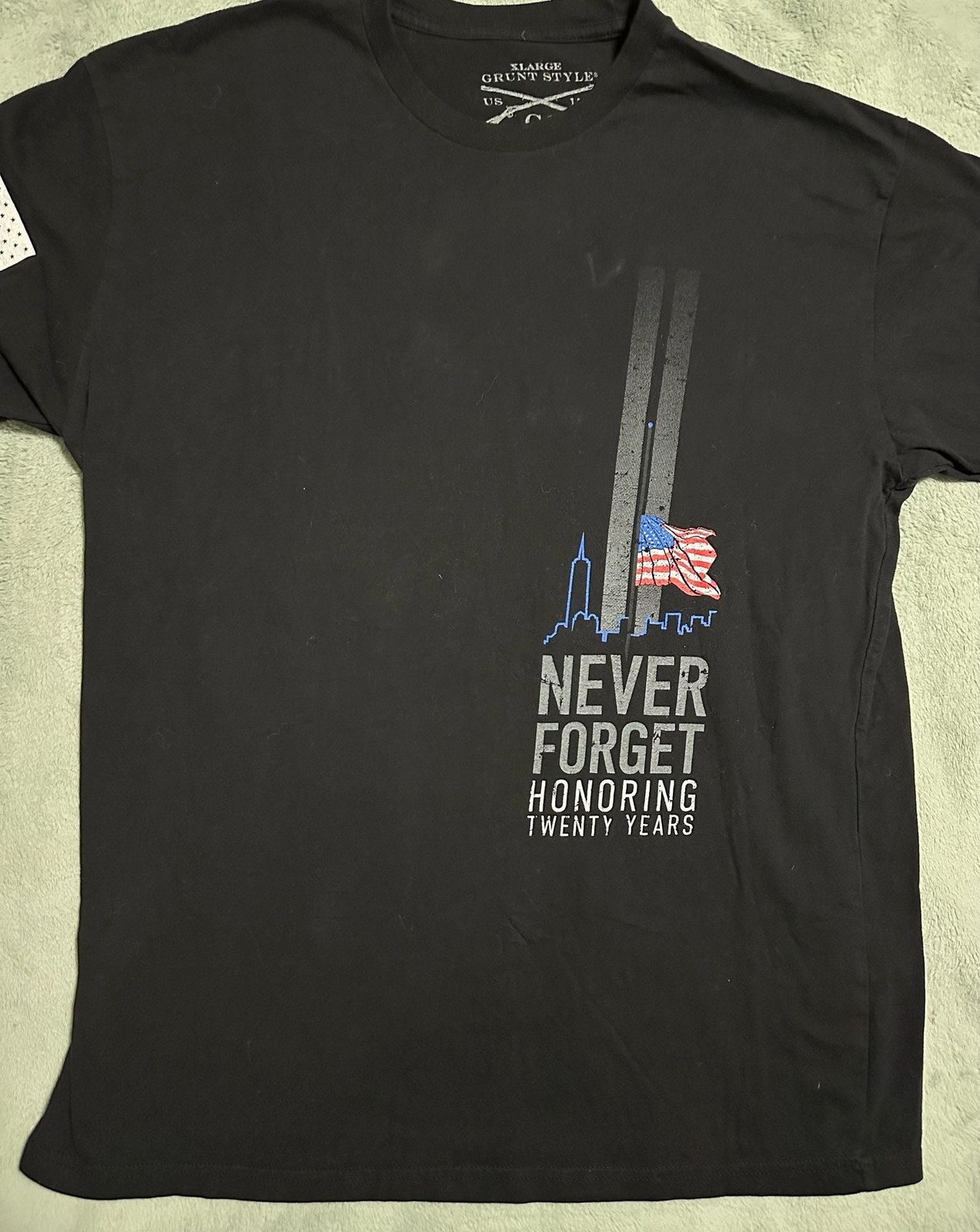 Grunt Style Never Forget 20th Anniversary 9/11 Tribute T-Shirt, Size XL