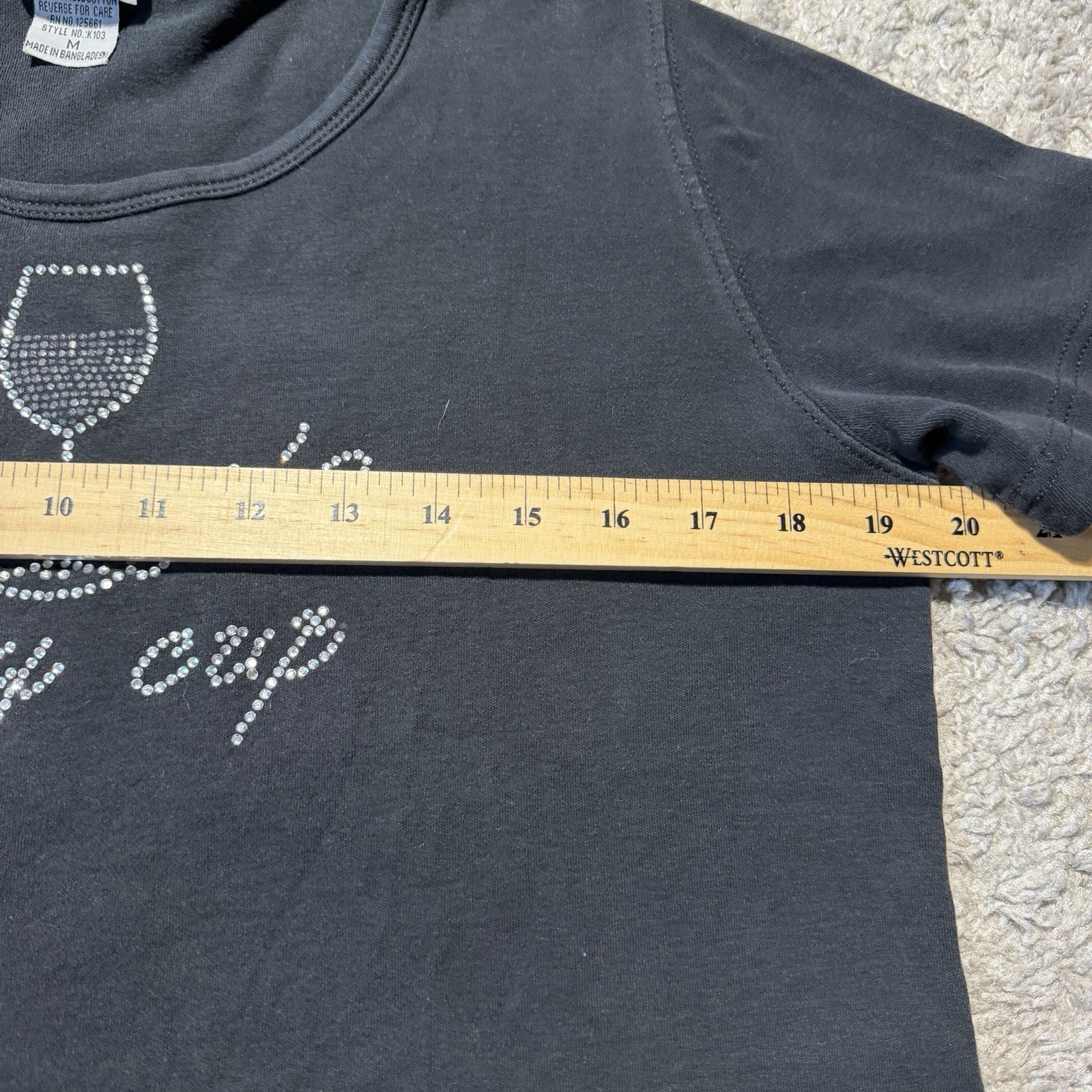 Y2K Rhinestone Tee MOMMY’S SIPPY CUP Wine Glass T-Shirt Bedazzled Medium