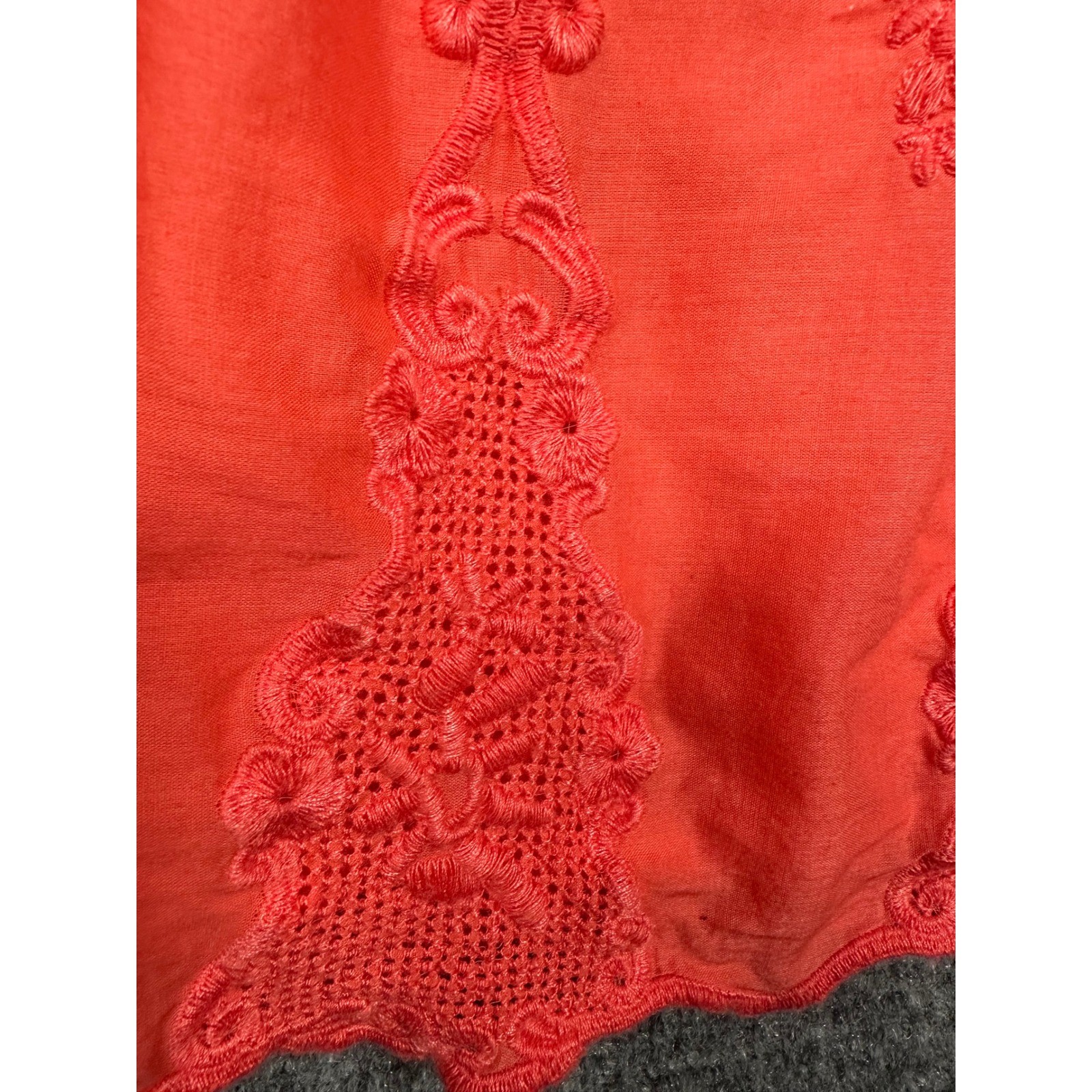 Old Navy Womens Boho Eyelet Crochet Fit and Flare Sun Dress Coral Size 8 Summer