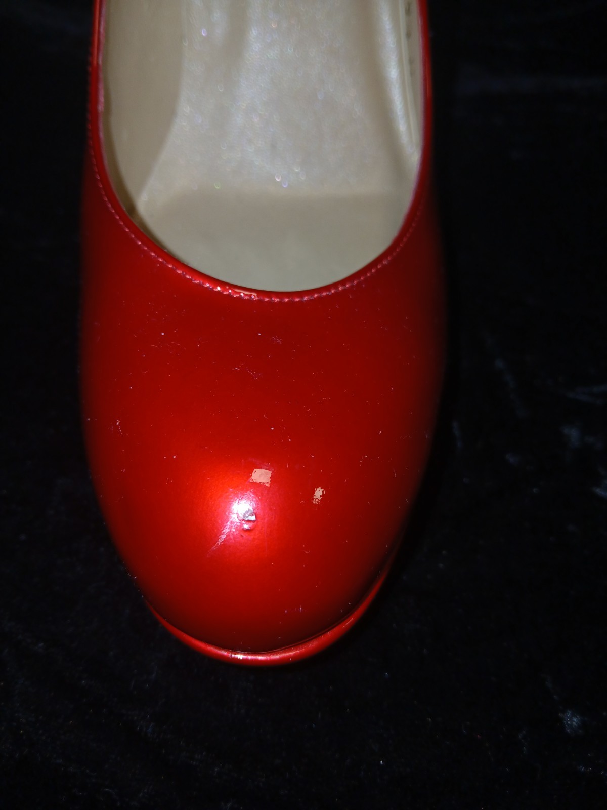 Stuart Weitzman Red Patent Leather Stiletto Pumps Round Toe Slip On Size 5.3/4 M
