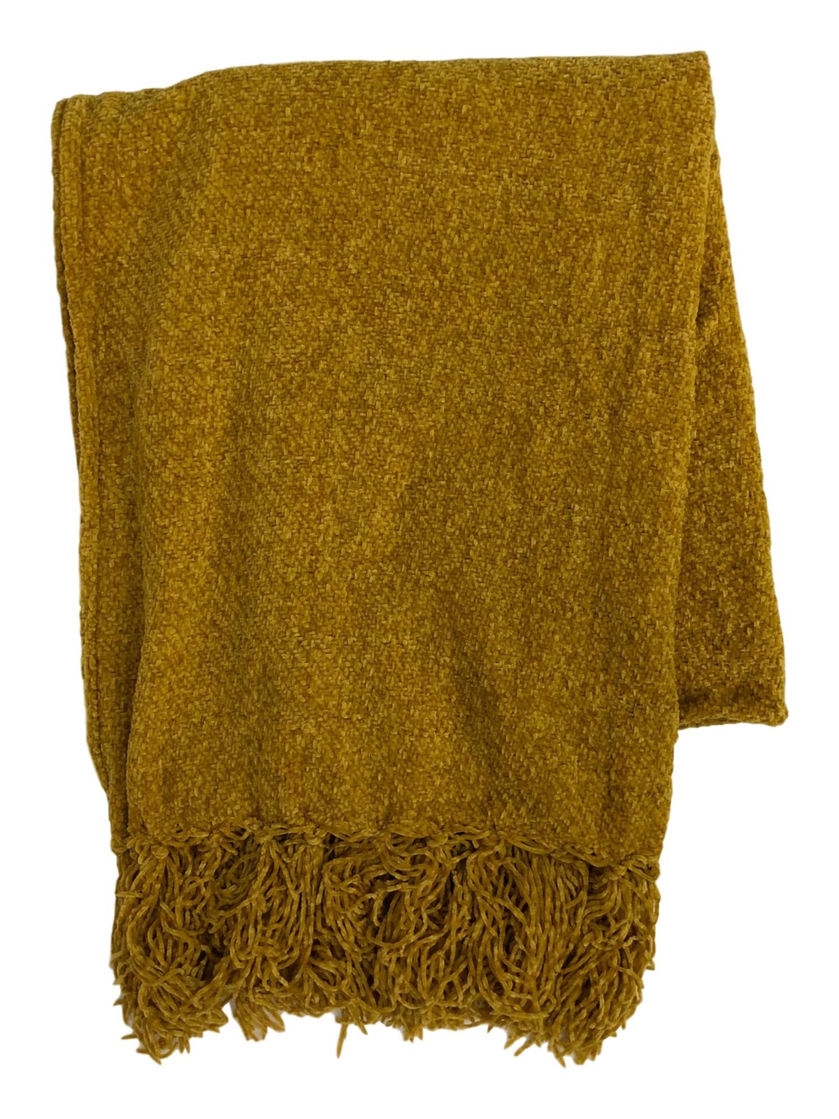 Womens Mustard Yellow Chenille Blanket Scarf 80 by 27 inches