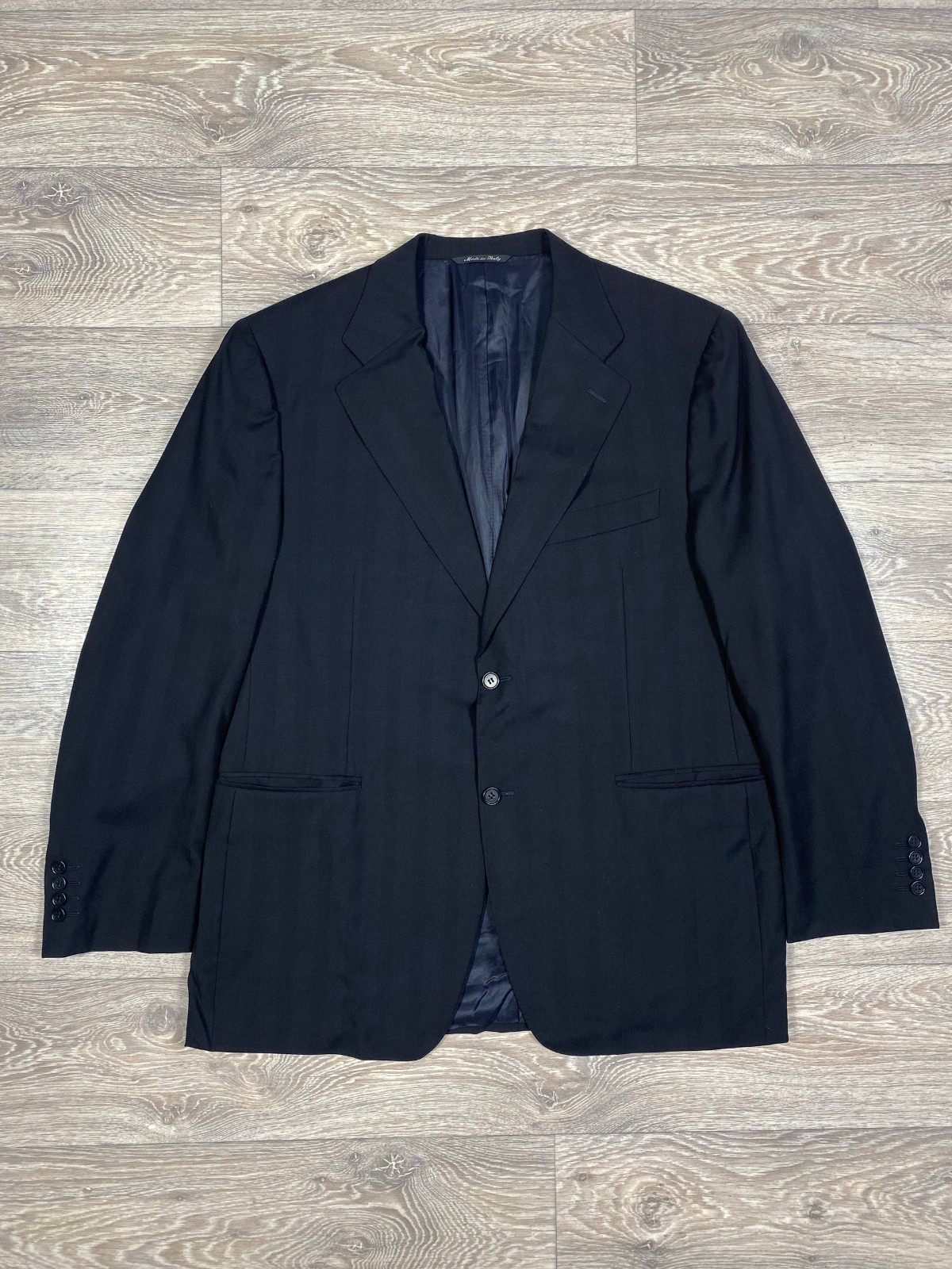 Canali Mens Blazer Muslin Wool Viscose Black Check UK 54 two button