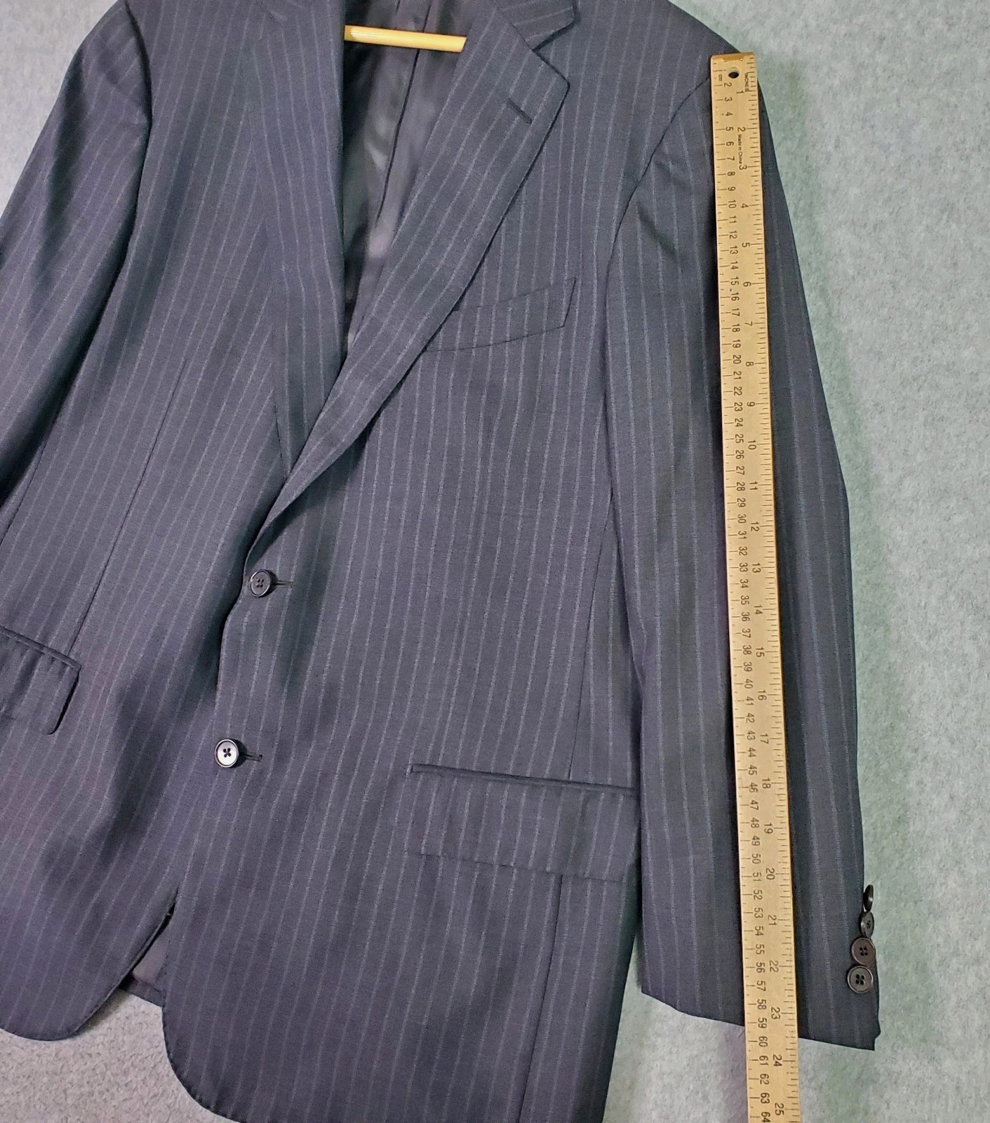 Ermenegildo Zegna Suit Mens 46R Gray 2 Button 100% Wool Pinstripe Pants 39×28