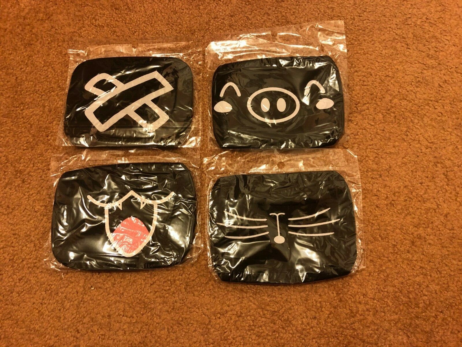 New Anime Cartoon Cute Funny Expression Cotton Black Face Mask Adult 🇺🇸 Seller