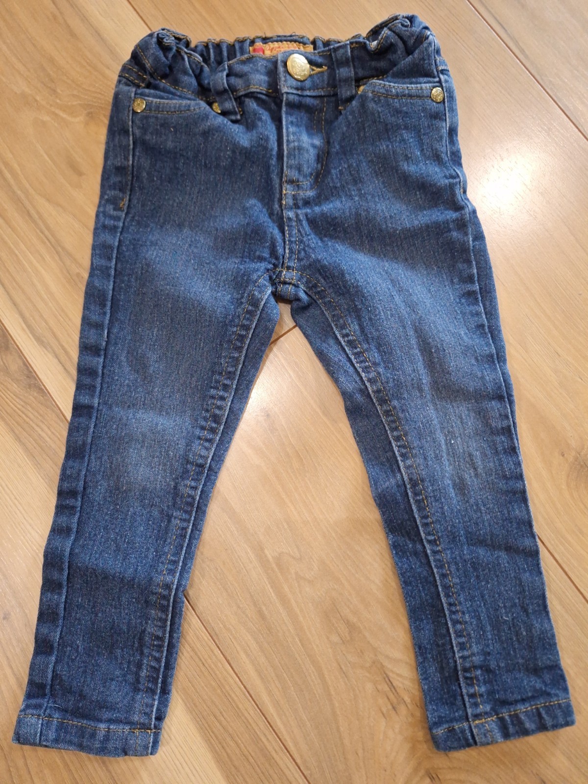 Y2K Apple Bottoms Denim Jeans Embroidered Logo Toddler 2T Adjustable Waist