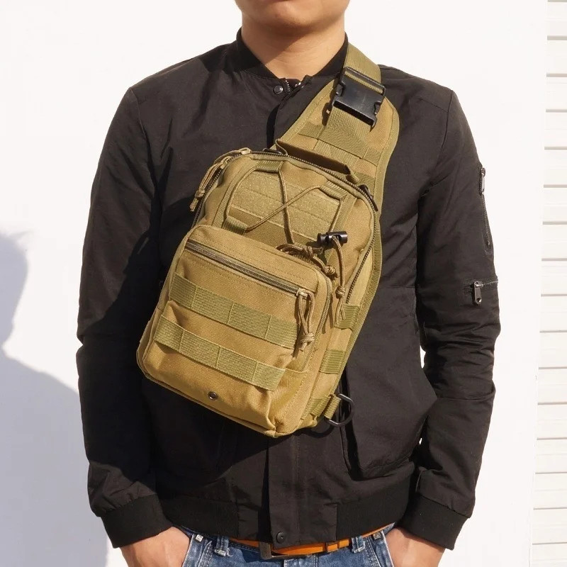 Men Backpack Molle Tactical Sling Chest Pack Shoulder Bag Outdoor Hiking Travel
