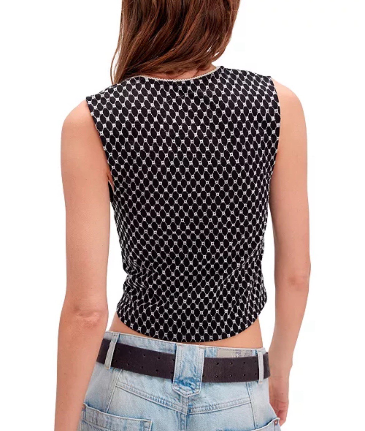 FREE PEOPLE WOMENS GOOD GRACES TOP Black M CROPPED TANK V-NECK LACE FITTED