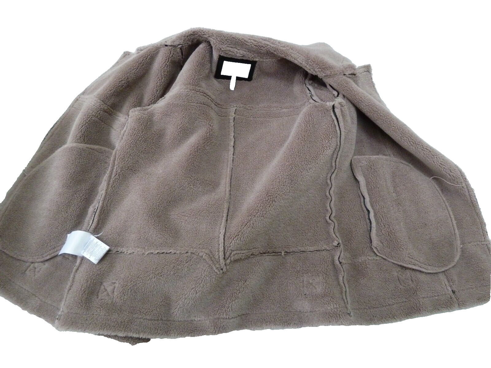 BCBGeneration Vegan Leather Bomber Jacket Small Shearling Fur Zip Black Brown