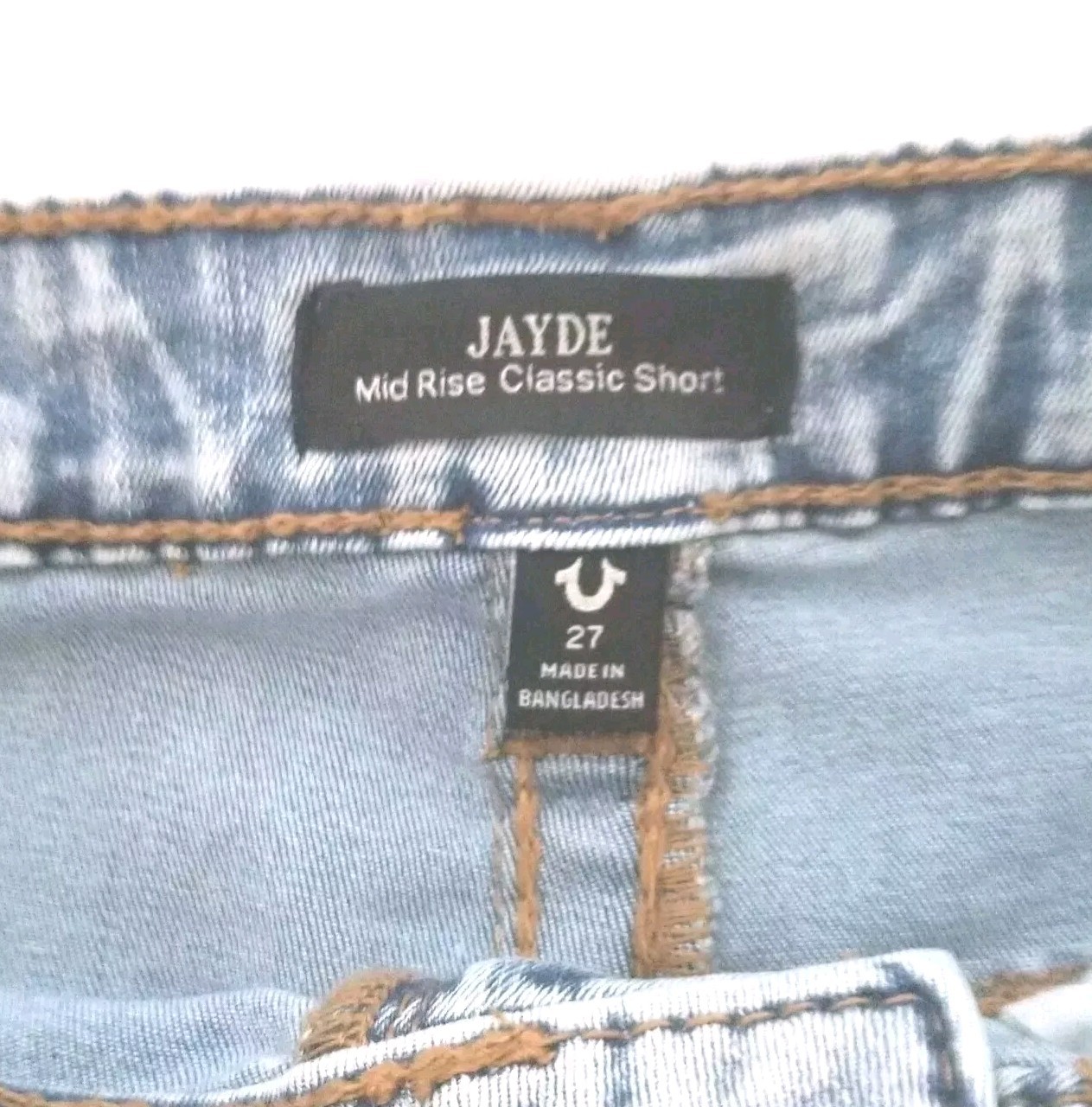 True Religion Jayde Light Wash Denim Mid Rise Classic Shorts Size 27 $159