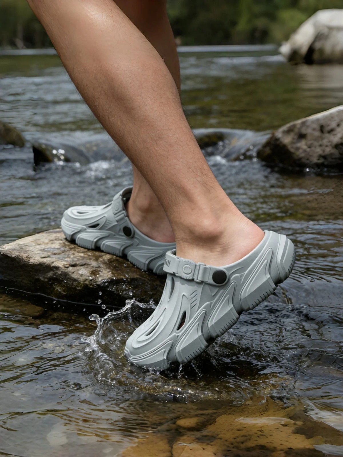 Men’s EVA Clogs Mecha Style Thick Sole Soft Indoor Outdoor Casual Beach Sandals