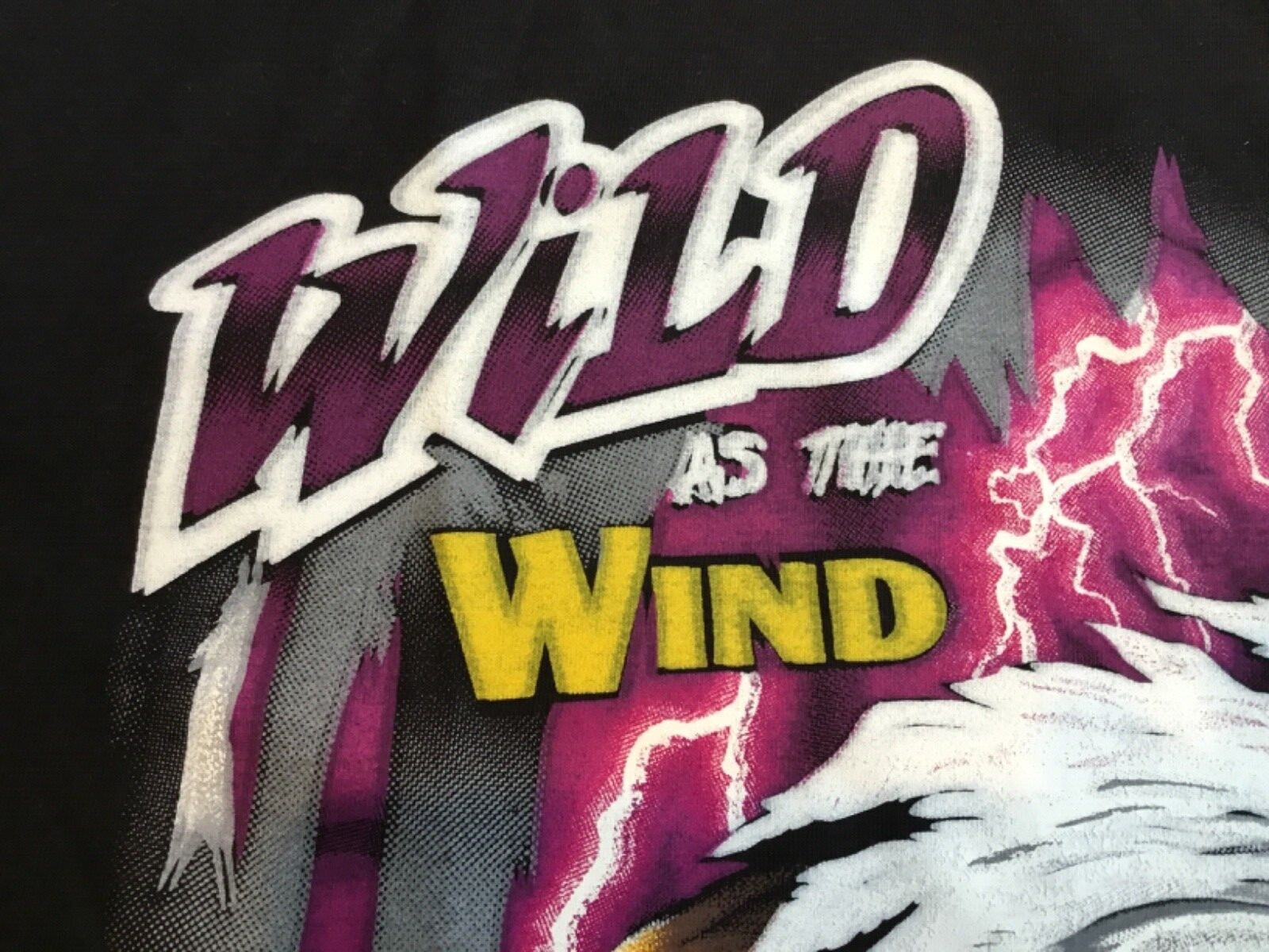 Vtg￼ Motorcycle Biker T-Shirt Lightning Wild As The Wind Eagle SSI 80s USA Large