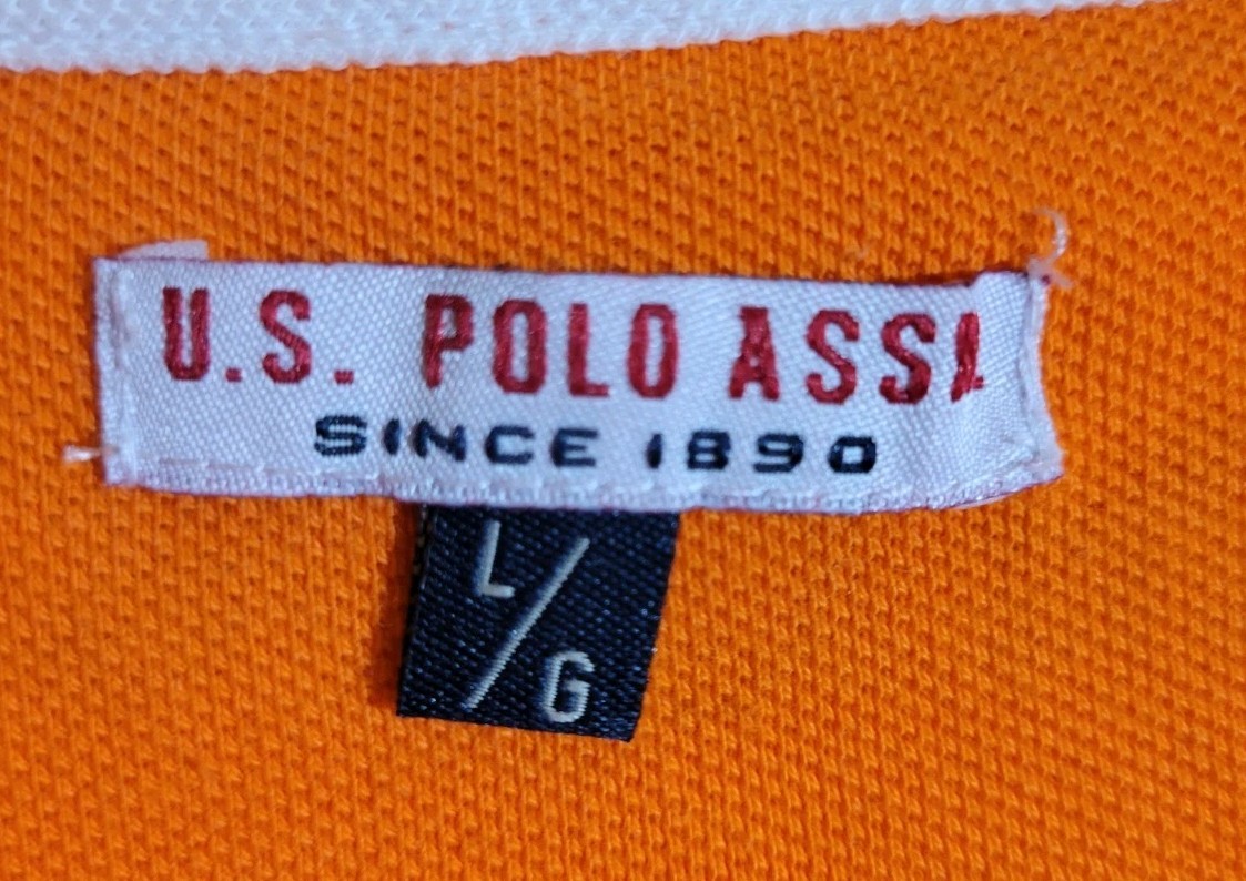 US Polo UM Miami Polo Shirt Size Large Embroidered Logo Orange Men’s #3 NCAA