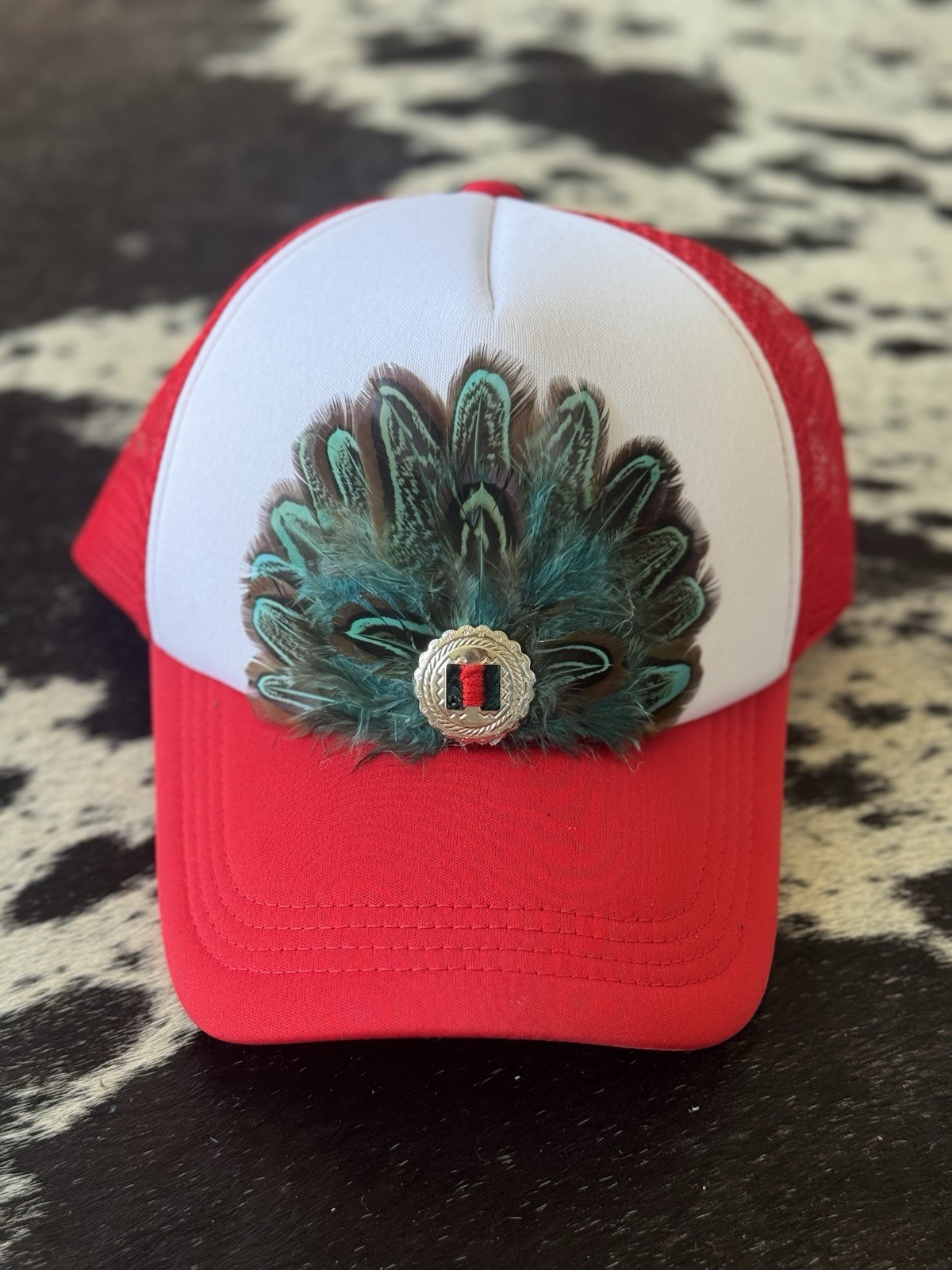 Red/White Trucker Hat Mesh Back adjustable