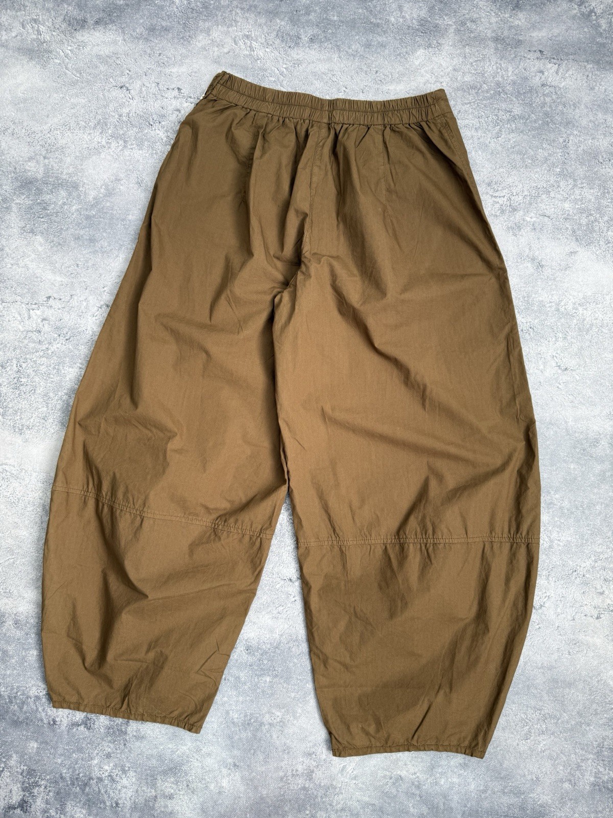 OSKA Trousers Baggy Pants Brown Size 2 Wide Barrel Balloon Women Parachute Japan