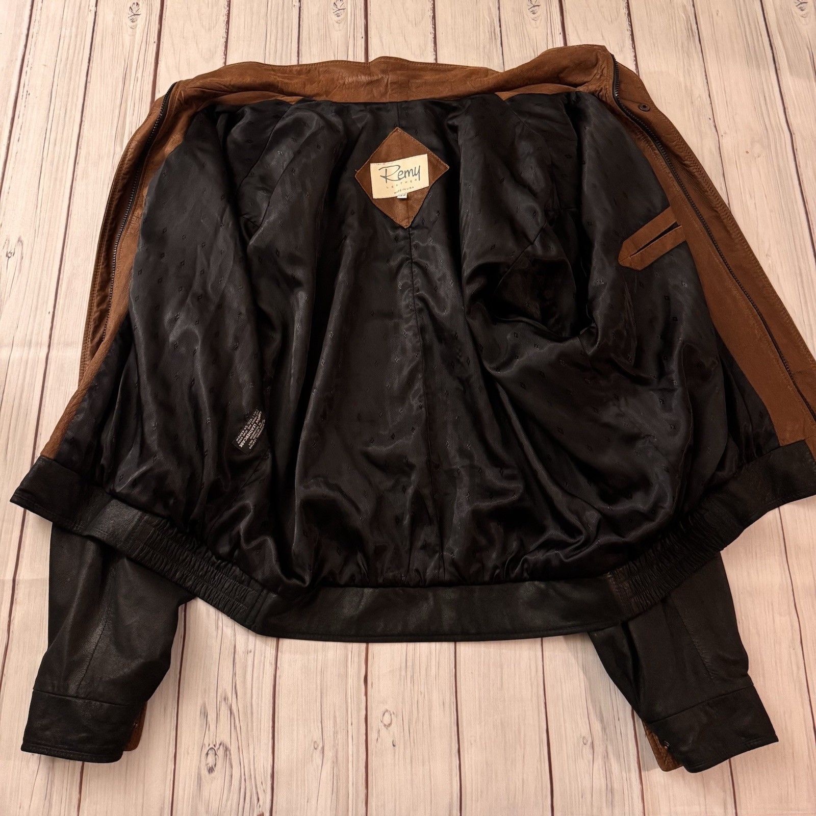 Remy Men’s Black Jacket Size 44 Zipper Button Stand-Up Collar Lined 80s Vintage