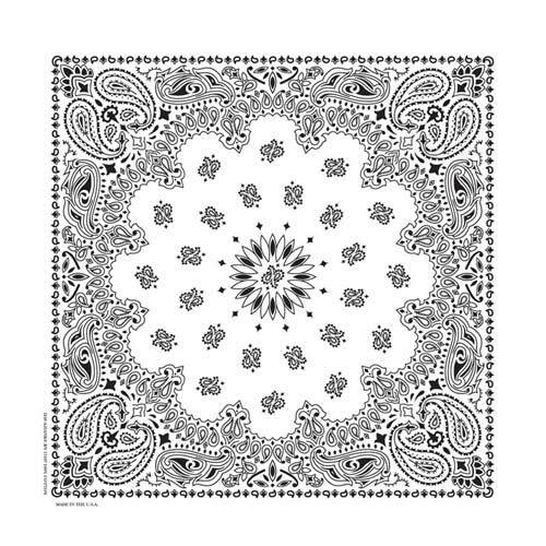Carolina Creative Bandanna (White) Paisley Print 35″ x 35″ Hav-A-Hank X-Large
