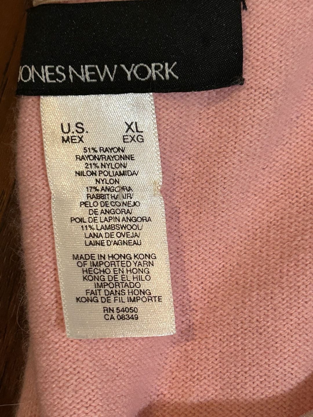 Jones New York Women’s Pink Beaded Twin Set Cardigan and Shell Size XL