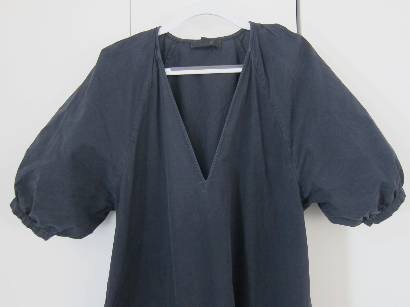 COS cotton maxi dress size 2 preowned tiered puff sleeve v-neck minimal boho