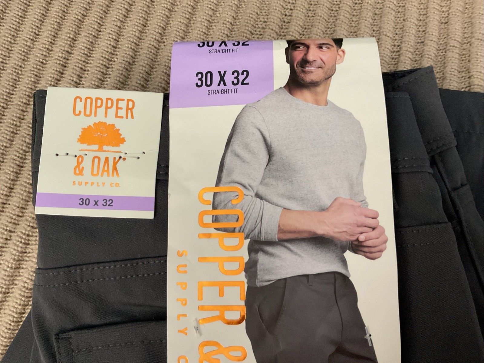 Copper and Oak Supply Co Men’s Tech Utility Gray Pants Straight Fit – Size 30×32