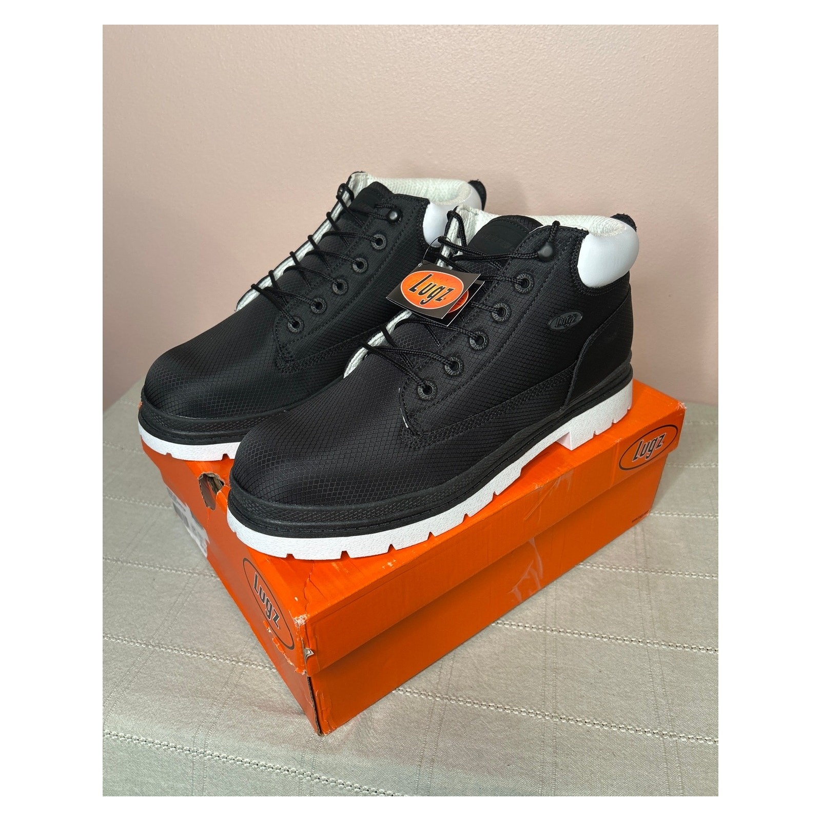 Lugz Men’s Drifter Ripstop Lace Up Chukka Boot Black Size 12 D MDRST New