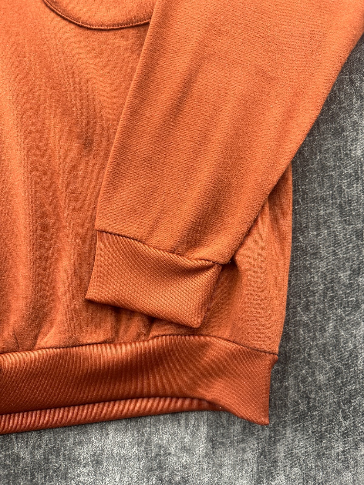 Comfort Casual Sweatshirt Mens Large Orange Knit Ribbed Collared Performance
