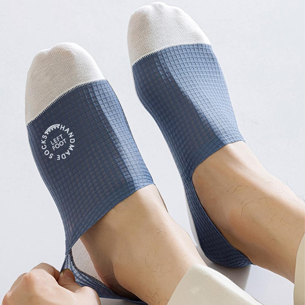 3pairs Men’s Invisible Socks Thin Breathable Comfortable High Quality Waffle Pat