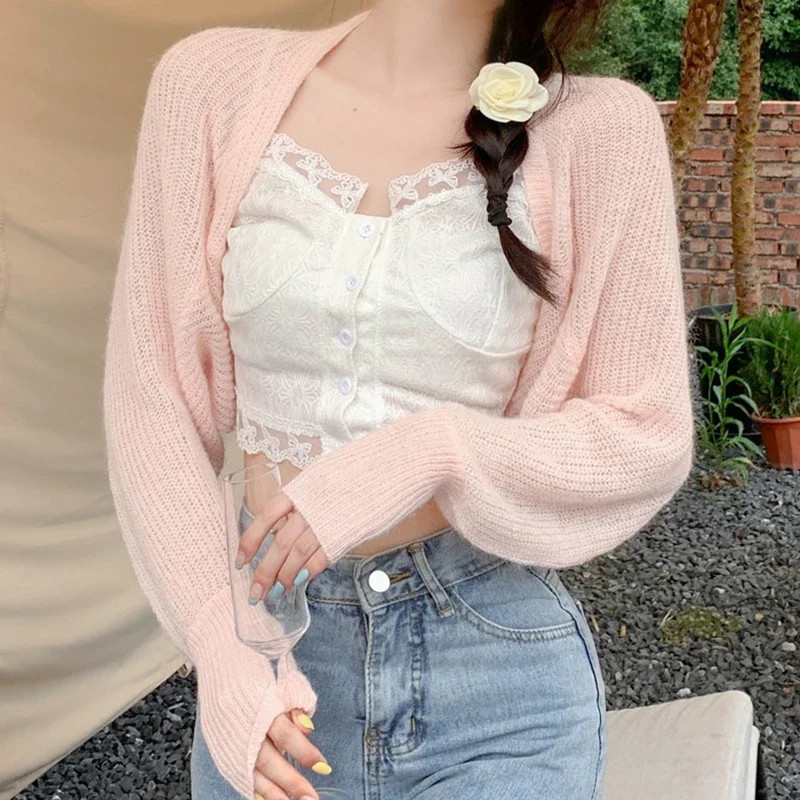 Women’s Summer Open Front Bolero Shrug Long Sleeve Solid Color Sun