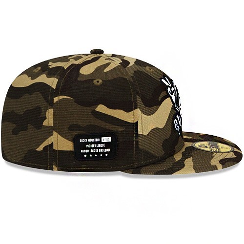 New Era Rocky Mountain Vibes Fitted Hat MILB Armed Forces Green Camouflage Cap
