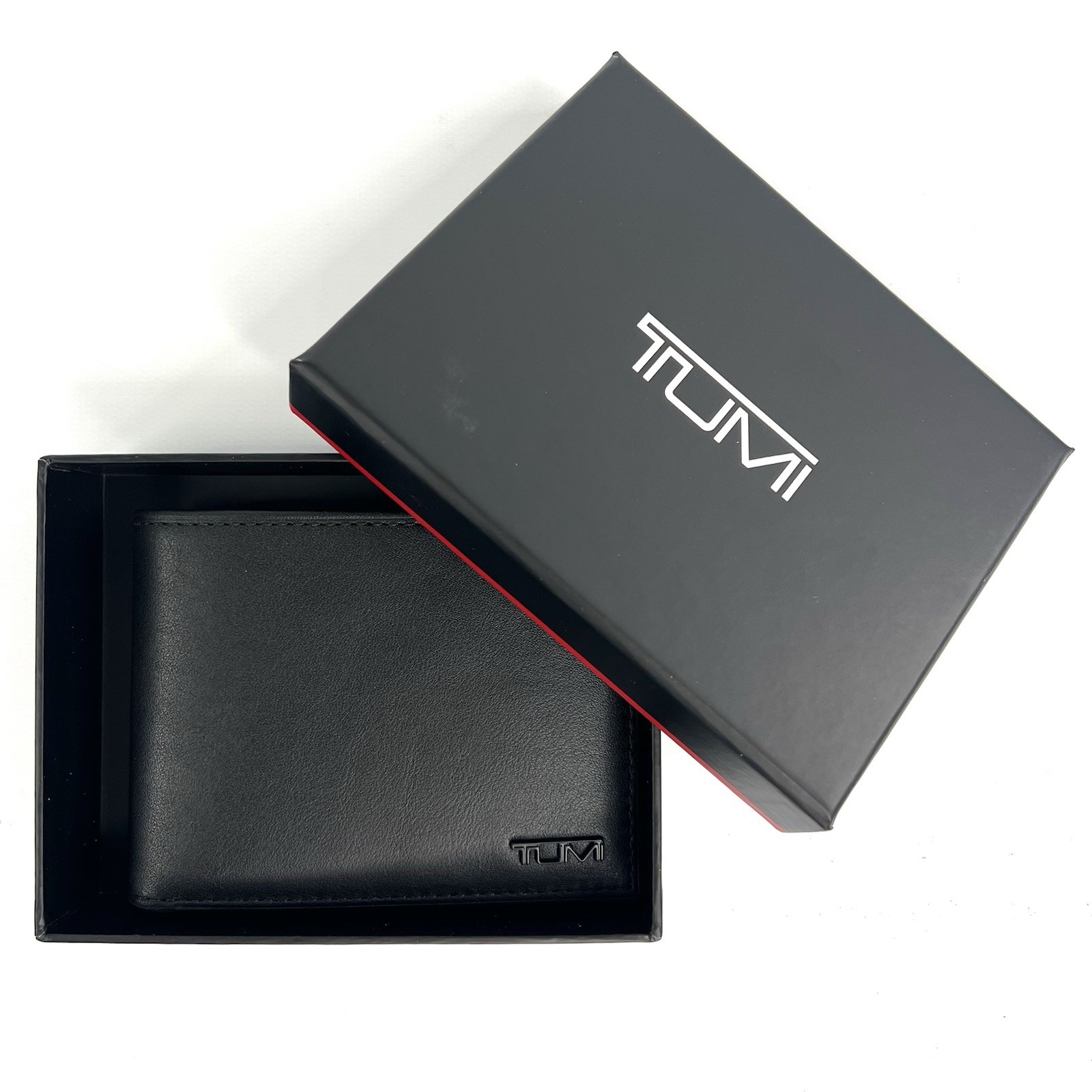TUMI Delta SLG Double Billfold Black Leather RFID Blocking Wallet