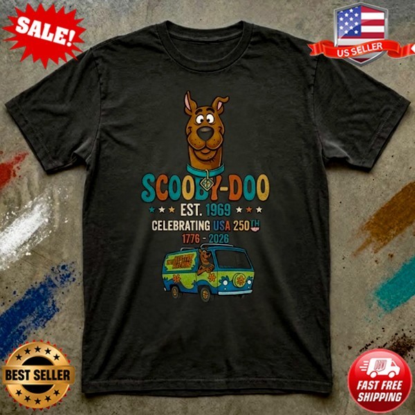 Scooby Doo America 250 Years Of Freedom Patriotic Graphic T Shirt S-5XL