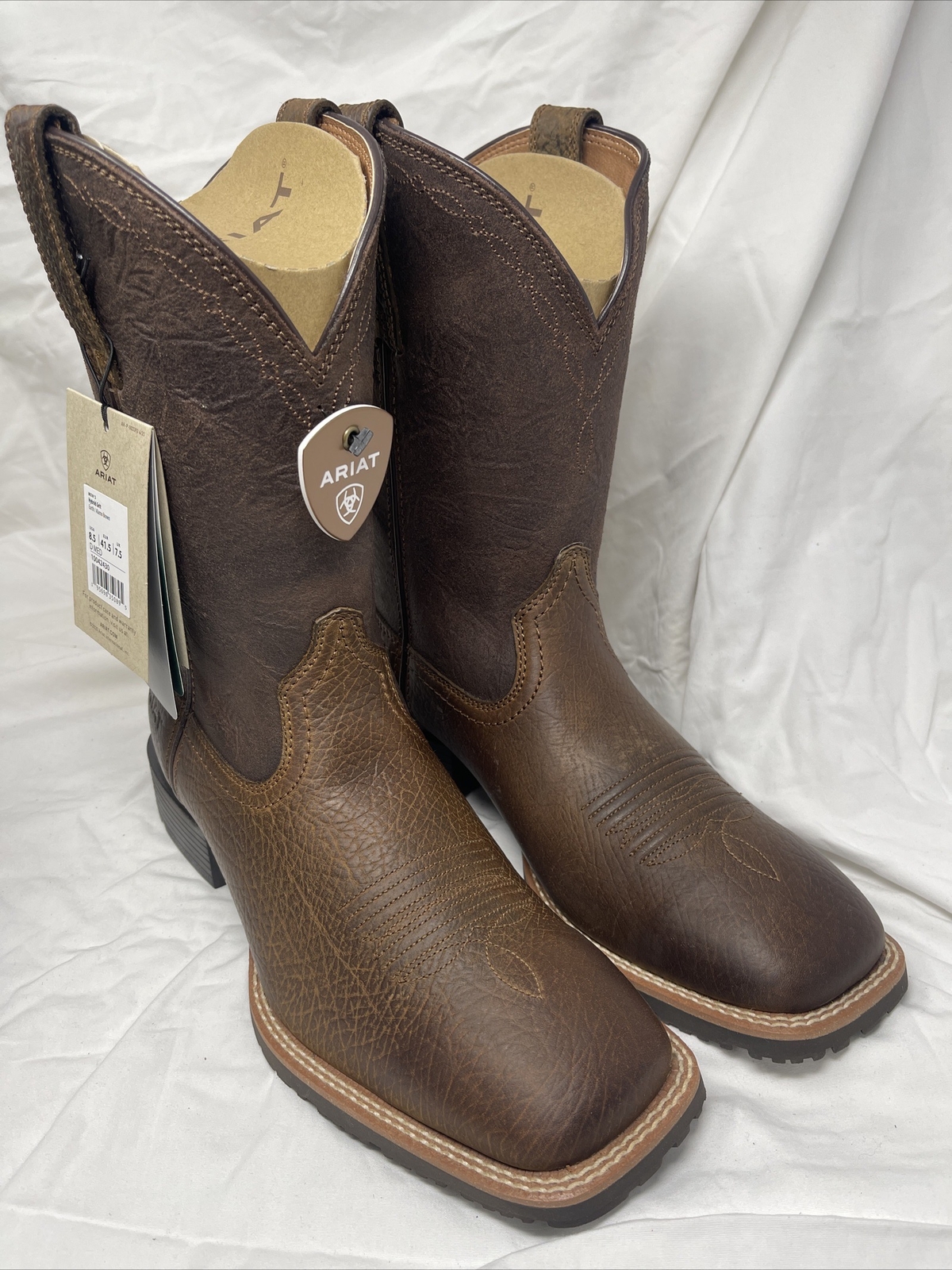 Ariat Hybrid Grit Premium Full-Grain Performance Western Boot Broad Brown (cl27)