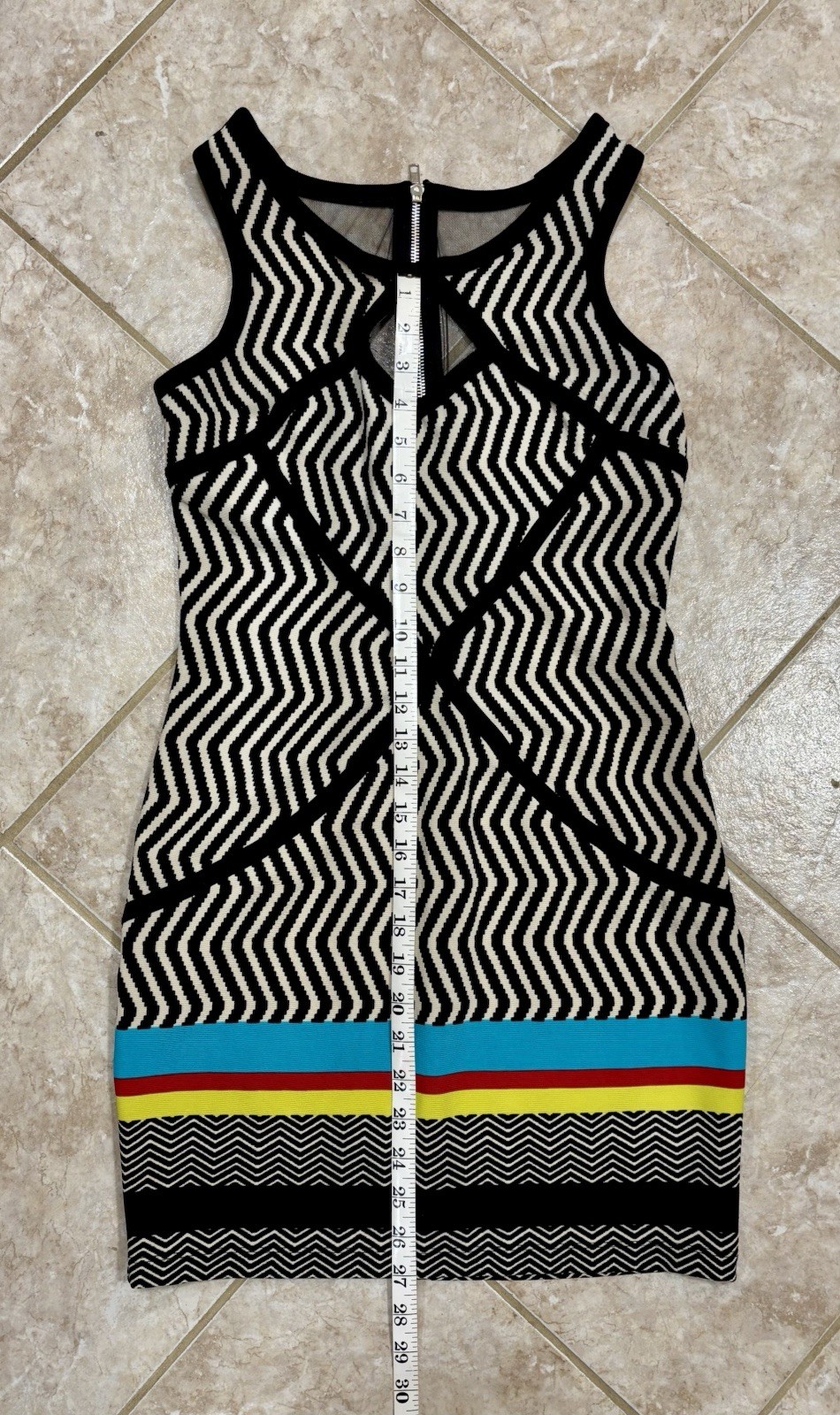VTG Y2k Lipstick Black/Cream Herringbone Retro Grunge Dress