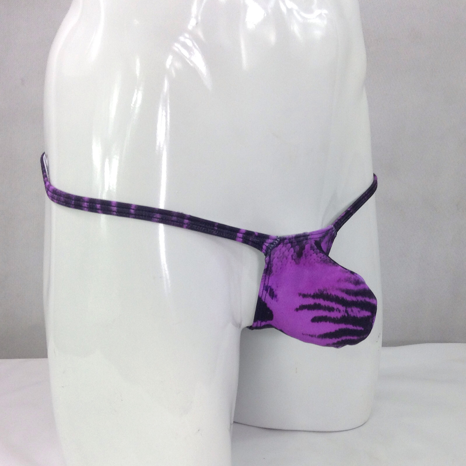 K403 P Mens Sexy String Thong Grape Smugglers Contoured Pouch prints Swim Fabric