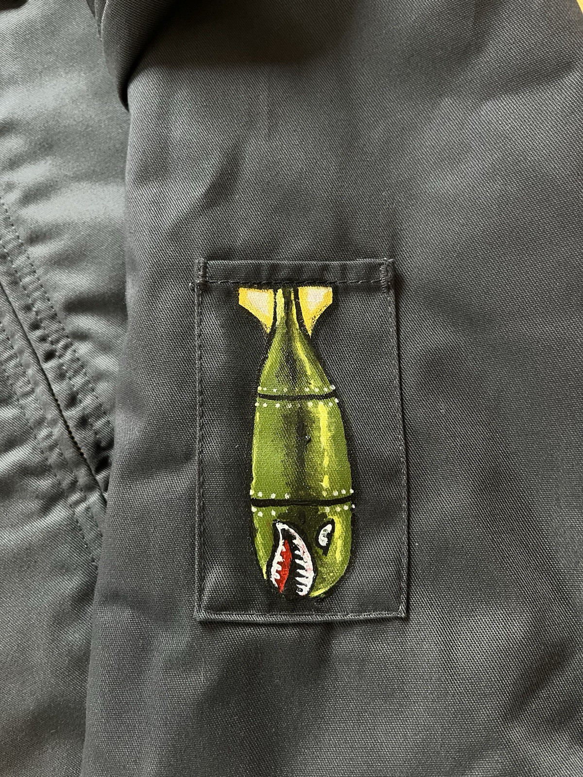 Custom Hand-Painted Dickies Eisenhower Insulated Jacket Lady Luck WW11 Plane XL