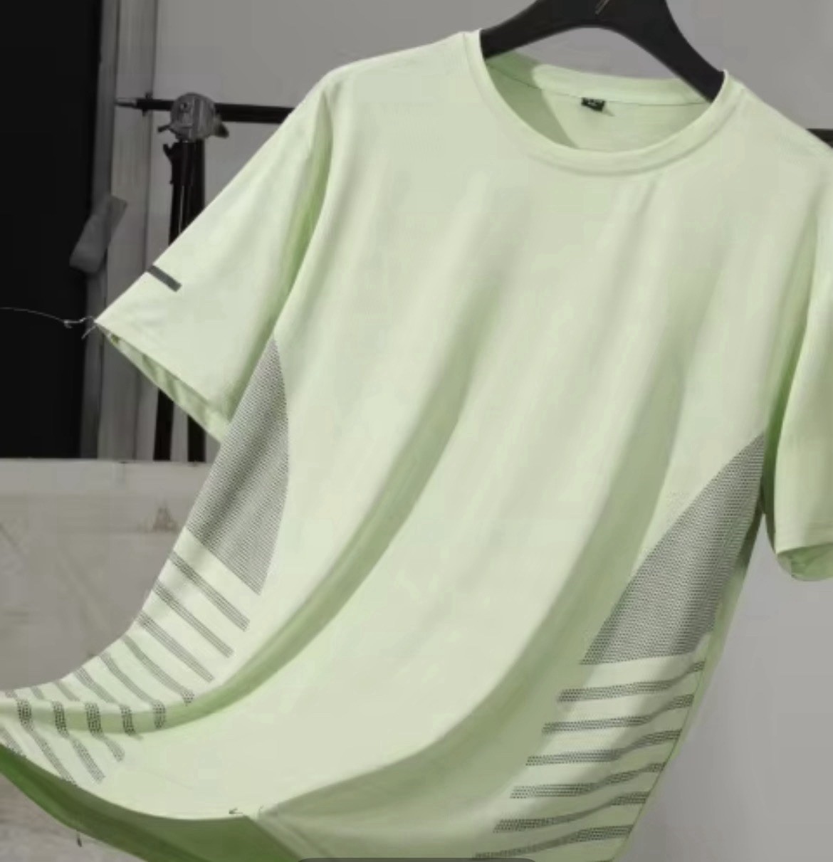 Men Running T-Shirt Ice Silk Quick Dry Breathable Reflective Sports 5XL