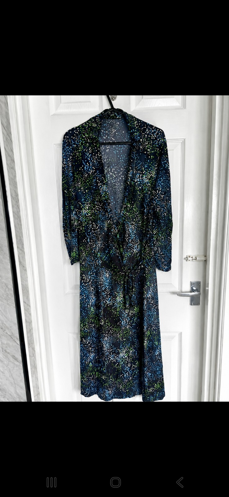 Ladies Size 10 H&M Summer Wrap Dress Stretch Fabric Midi Length Vgc