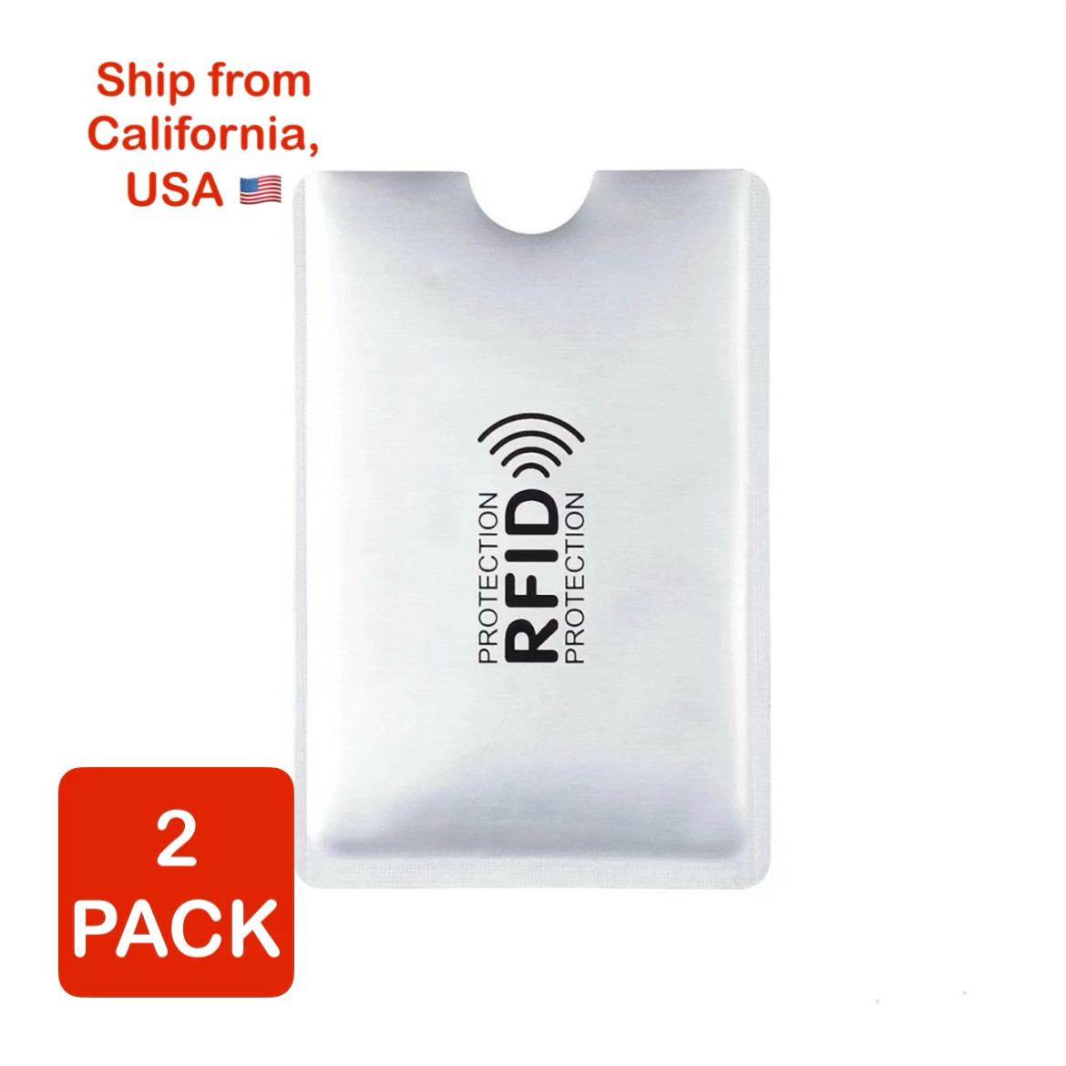 2 Pack – Silver Aluminum Anti Theft Information Protector Card Blocking Sleeve