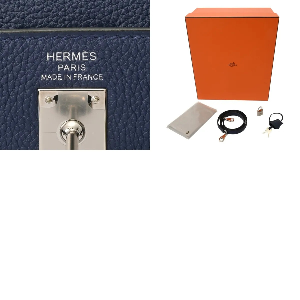 Hermes Kelly Handbag Togo Leather Blue #WB3922